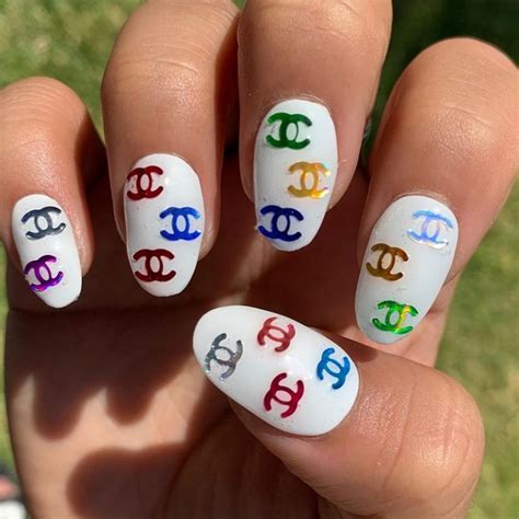 chanel logo nail art stickers|chanel nail design stickers.